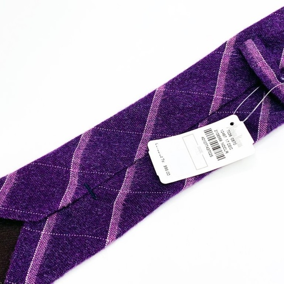 Michael Kors Tie 100% Silk Purple Striped - Picture 3 of 6